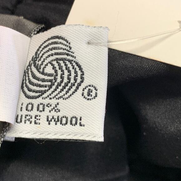 OKW Size S Black Gold Wool Stripe Midi Skirt Suit - Picture 9 of 9